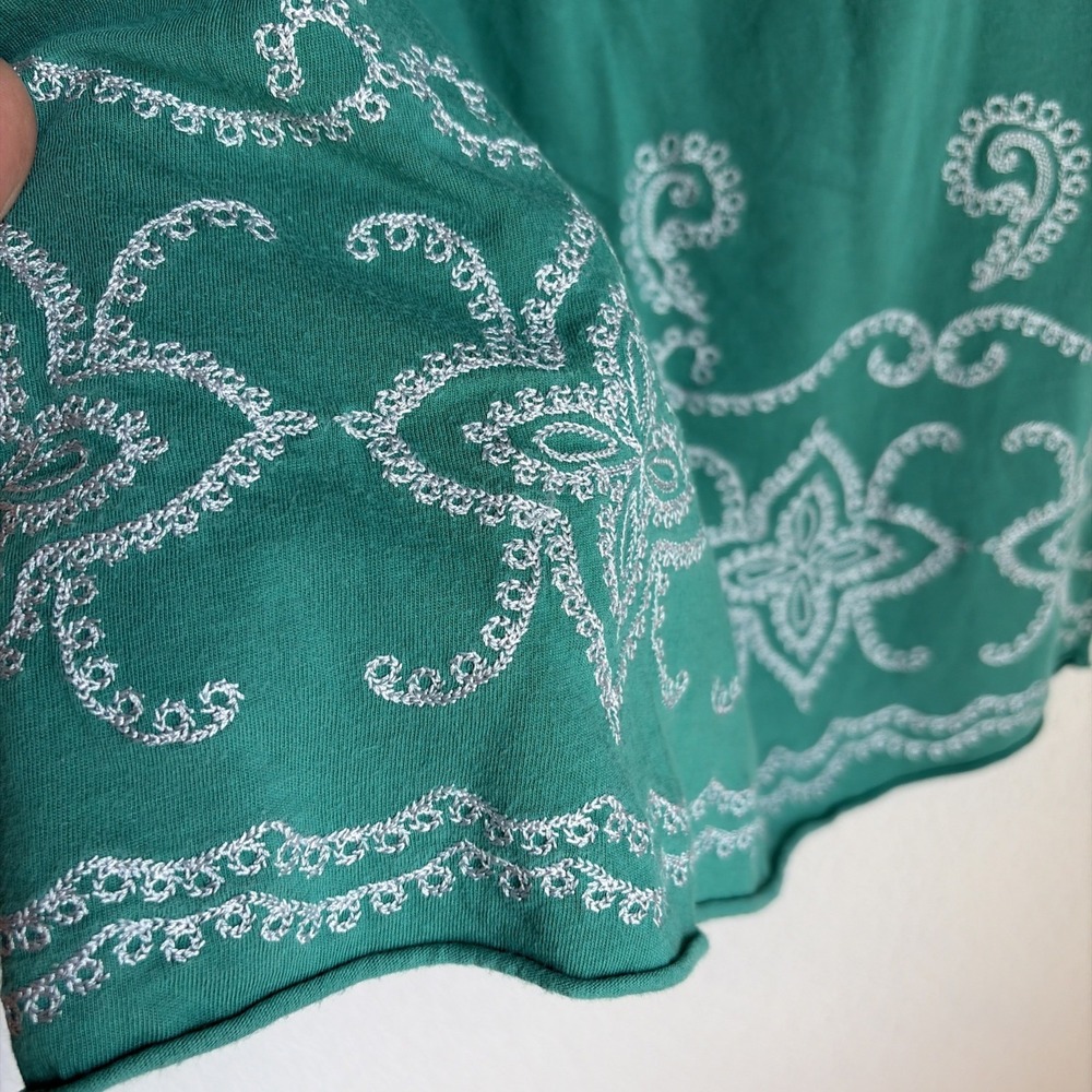 INC Long Bohemian Embroidered Smocked Neck Tunic Top Women's Small - Picture 2 of 6